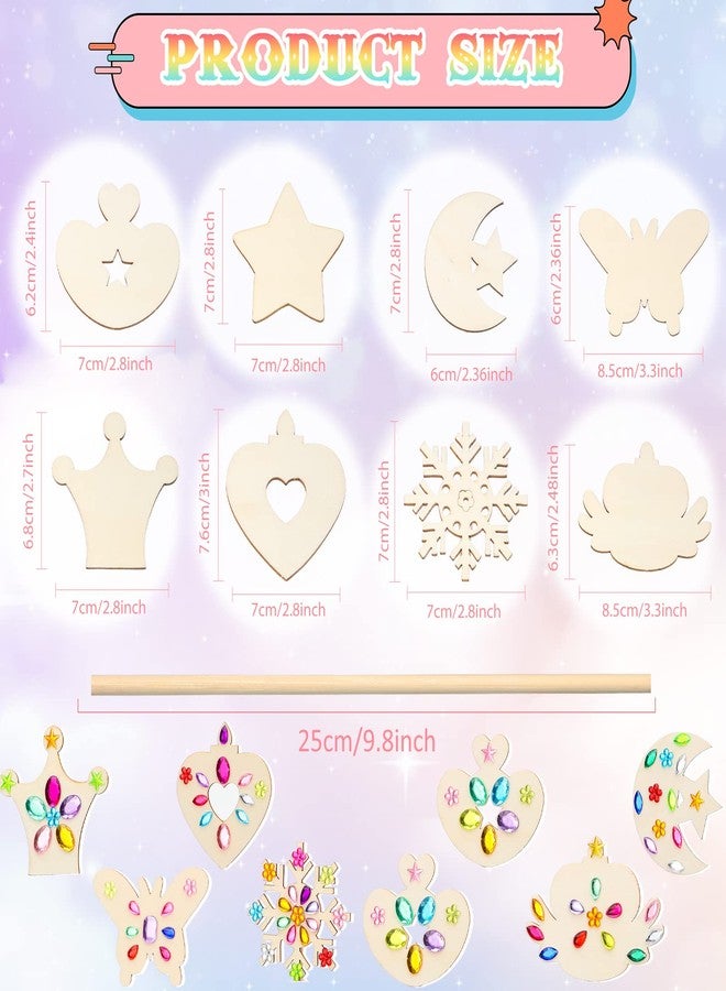 Roowest 24 Pcs Wood Princess Wands Make Your Own Fairy Wands Making Kit Unfinished Wooden DIY Princess Craft Magic Sticks for Girls - Image 3